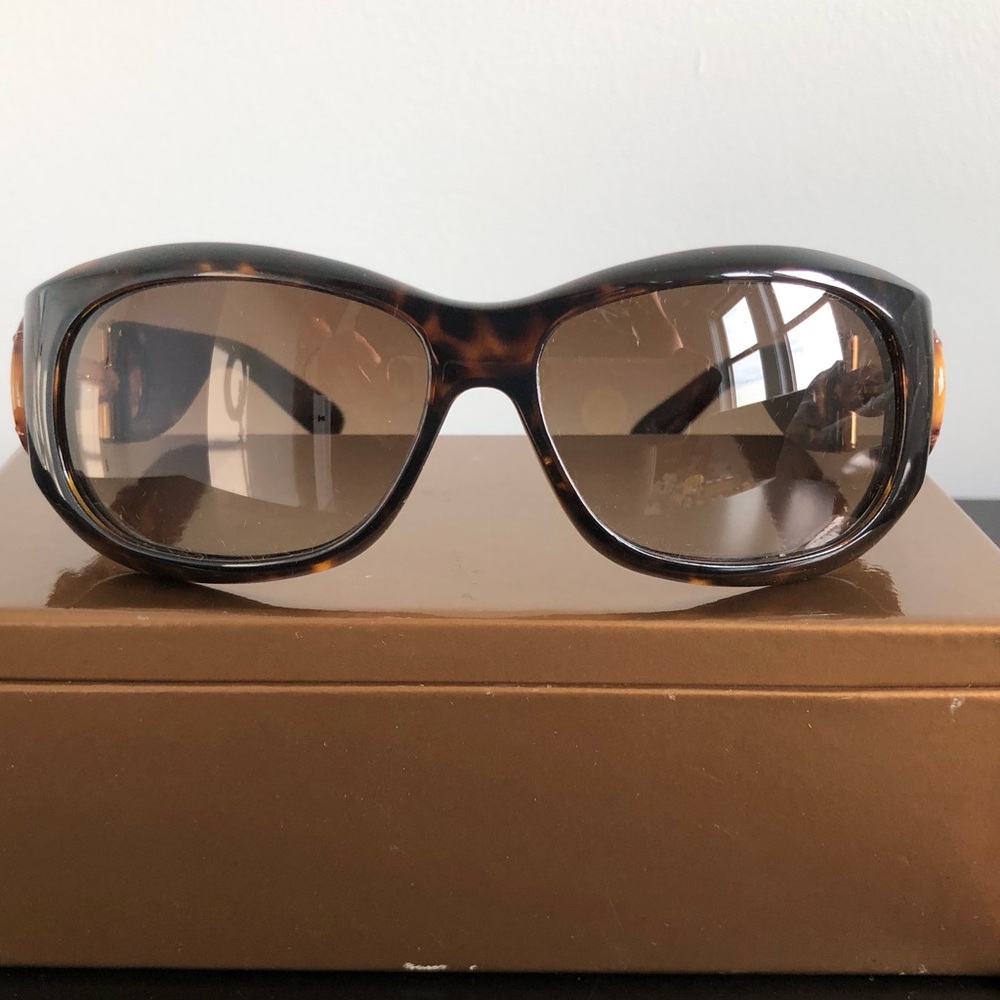 euc authentic Gucci large brown horsebit bamboo sunglasses w box case 90s Y2K